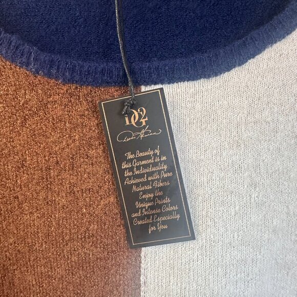 DG2 by Diane Gilman sweater top women 2X blue brown colorblock poly/spandex NWT - Picture 2 of 5